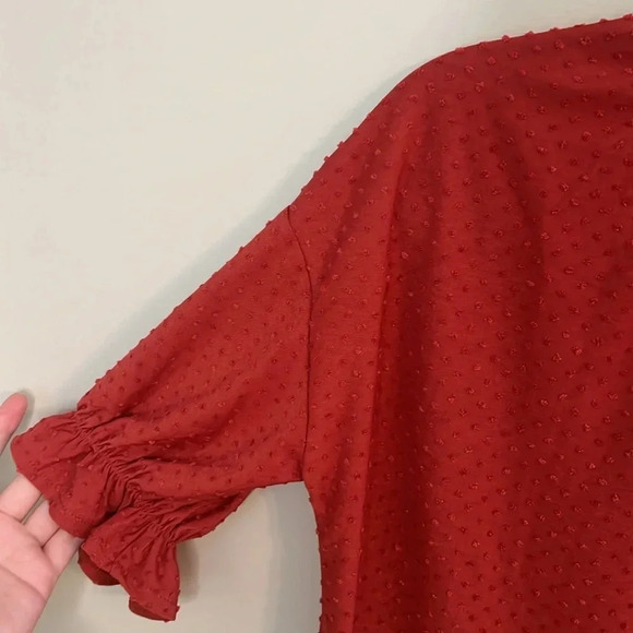 NWT MADEWELL Clipdot Ruffle Top in Etruscan Clay XS - Picture 6 of 9